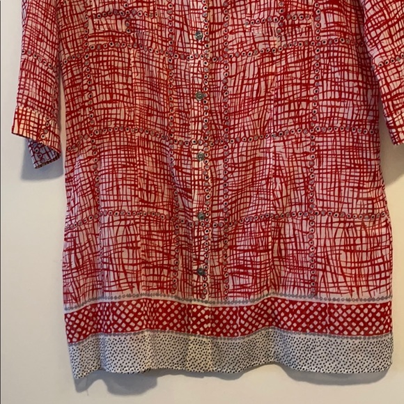 Piazza Sempier red white blouse - Picture 5 of 9